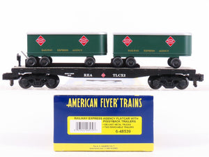 S Scale American Flyer 6-48539 REA Railway Express Flatcar #2 w/Trailers