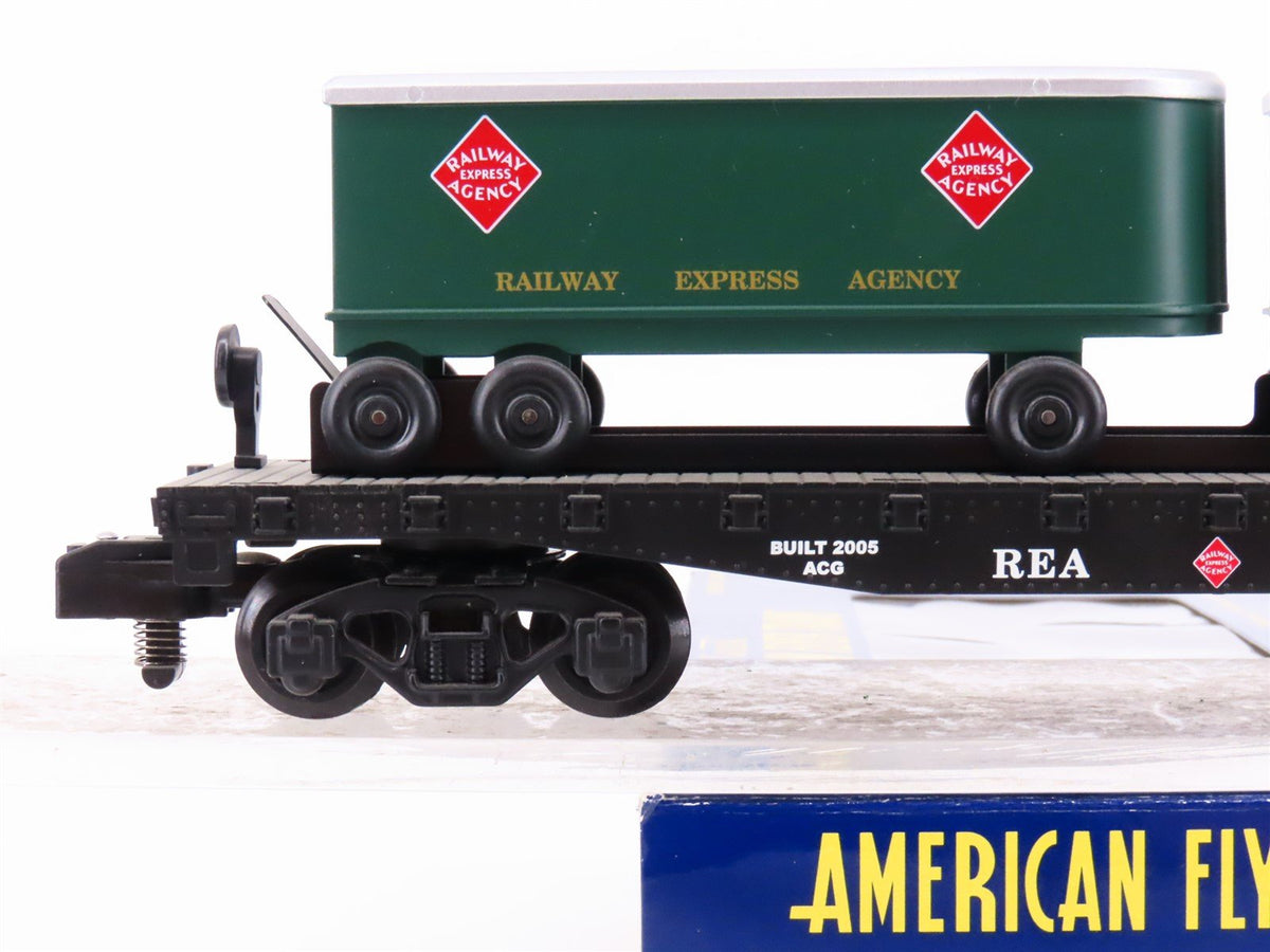 S Scale American Flyer 6-48539 REA Railway Express Flatcar #2 w/Trailers