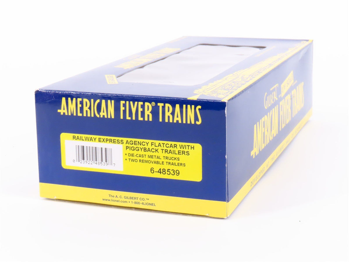 S Scale American Flyer 6-48539 REA Railway Express Flatcar #2 w/Trailers