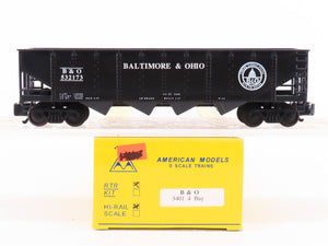 S Scale American Models 3401 B&O Baltimore & Ohio Railroad 4-Bay Hopper #532173