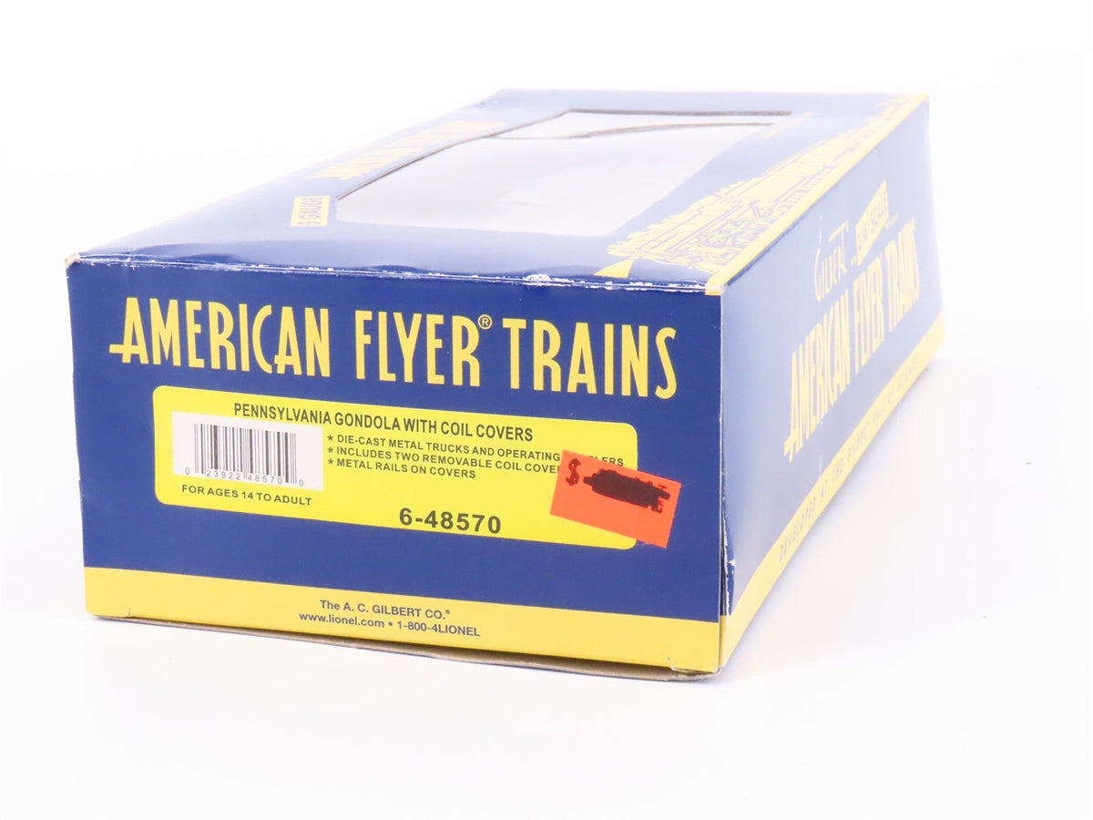 S Scale American Flyer 6-48570 PRR Pennsylvania Gondola Car #48570 w/Coil Covers