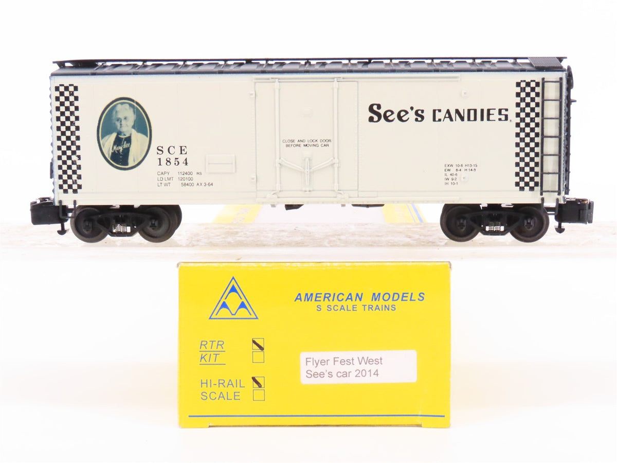 S Scale American Models 2014 Flyer Fest West SCE See&#39;s Candies Box Car #1854