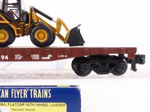 S Scale American Flyer 6-48528 CR Conrail Flatcar #716194 w/ CAT Bulldozer