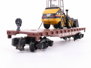 S Scale American Flyer 6-48528 CR Conrail Flatcar #716194 w/ CAT Bulldozer