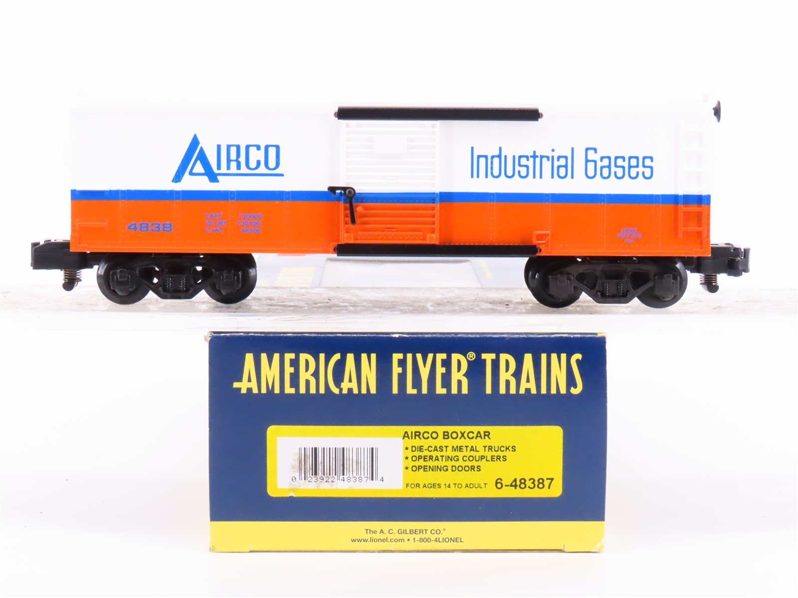 S Scale American Flyer 6-48387 Airco 40' Boxcar #4838