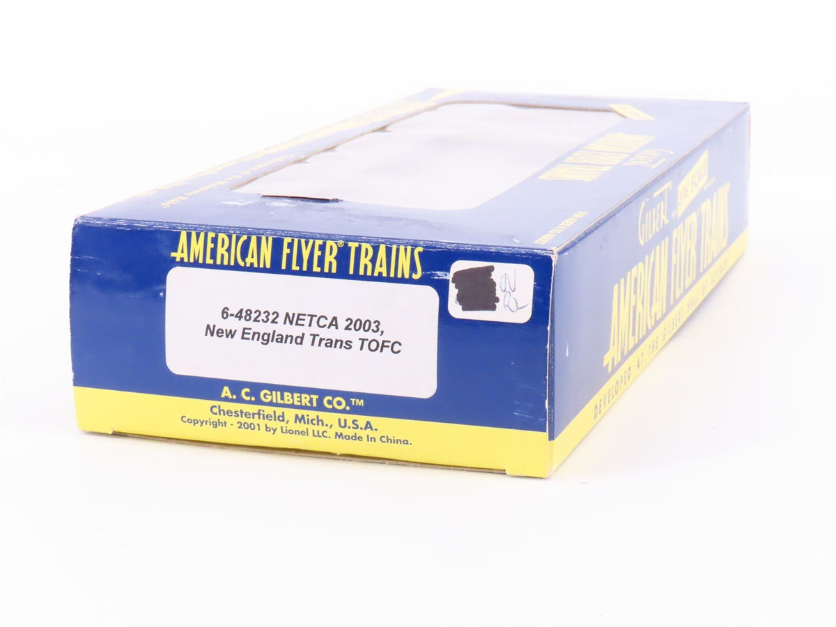 S Scale American Flyer 6-48232 NECTA 2003 New England TOFC Flatcar 63 w/Trailers