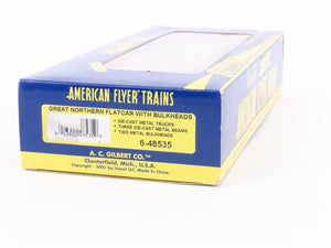 S Scale American Flyer 6-48535 GN Great Northern Bulkhead Flatcar #48535