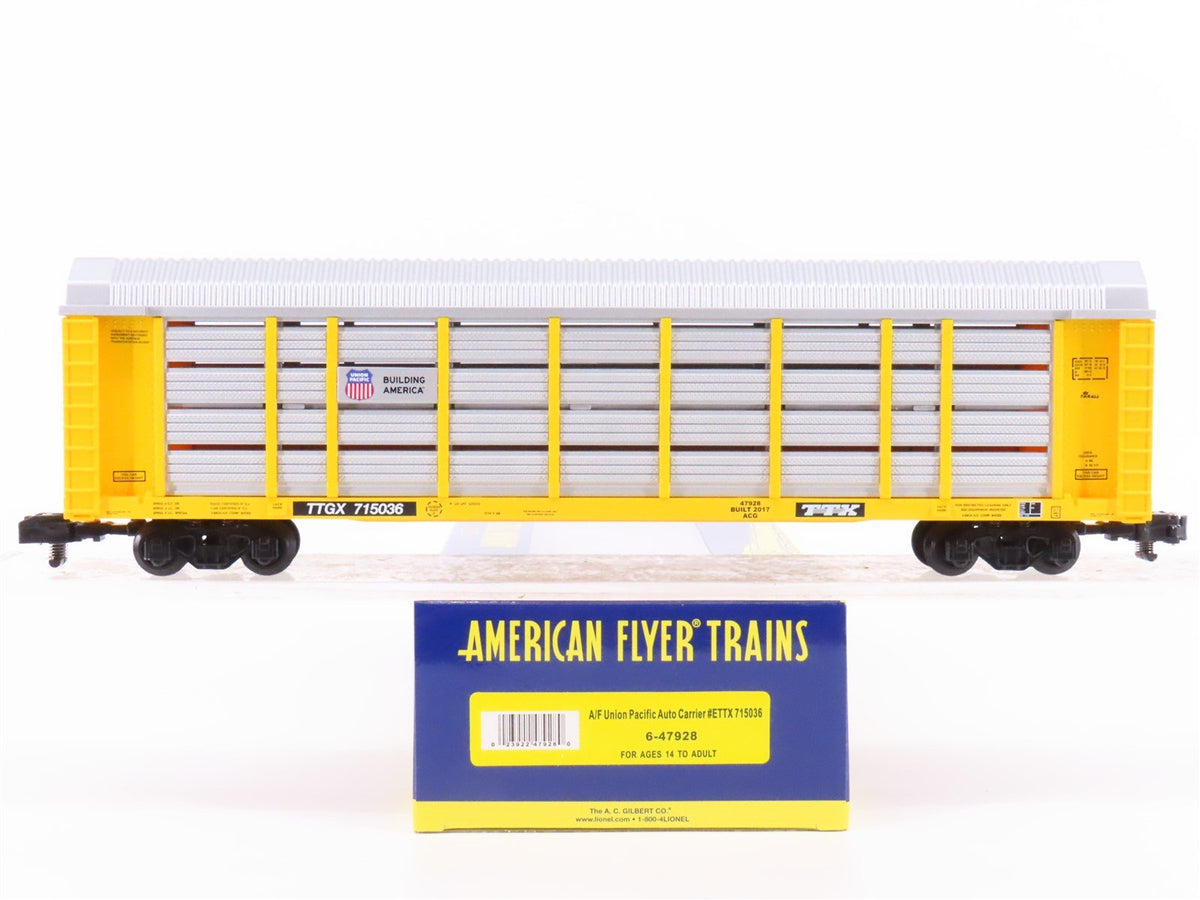 S Scale American Flyer 6-47928 UP Union Pacific Railroad Auto Carrier #715036