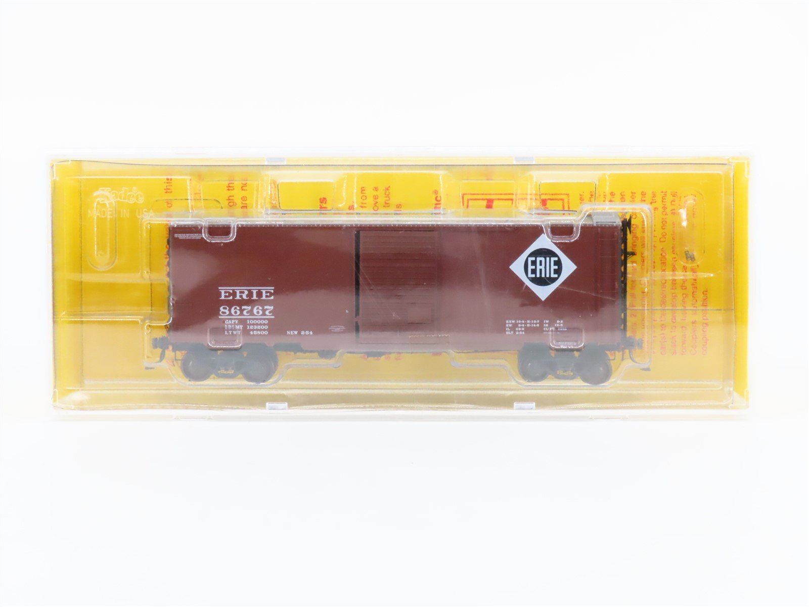 HO Scale Kadee 4904 ERIE Railroad 40' Single Door Box Car #86767 - Sealed