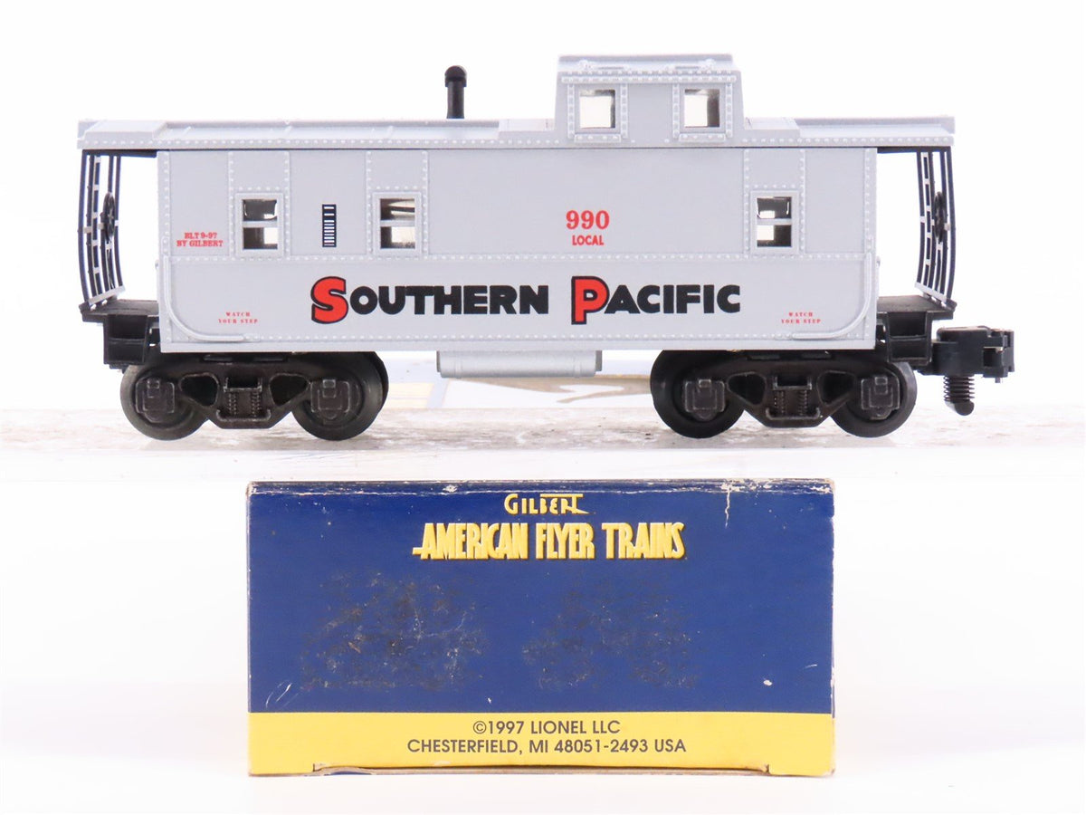 S Scale American Flyer SP Southern Pacific Square Window Lighted Caboose #990