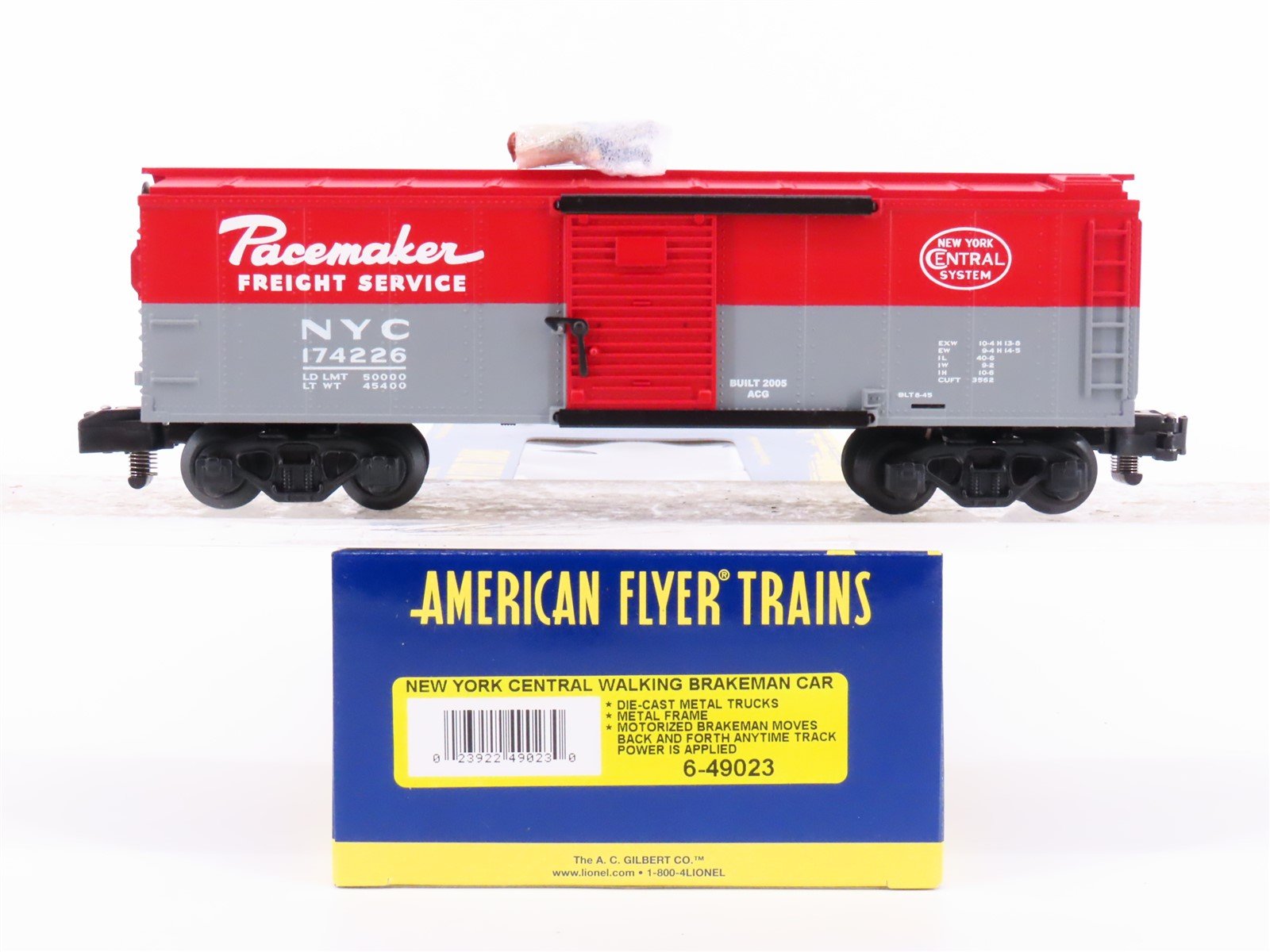 S Scale American Flyer 6-49023 NYC Railway Walking Brakeman Boxcar #174226