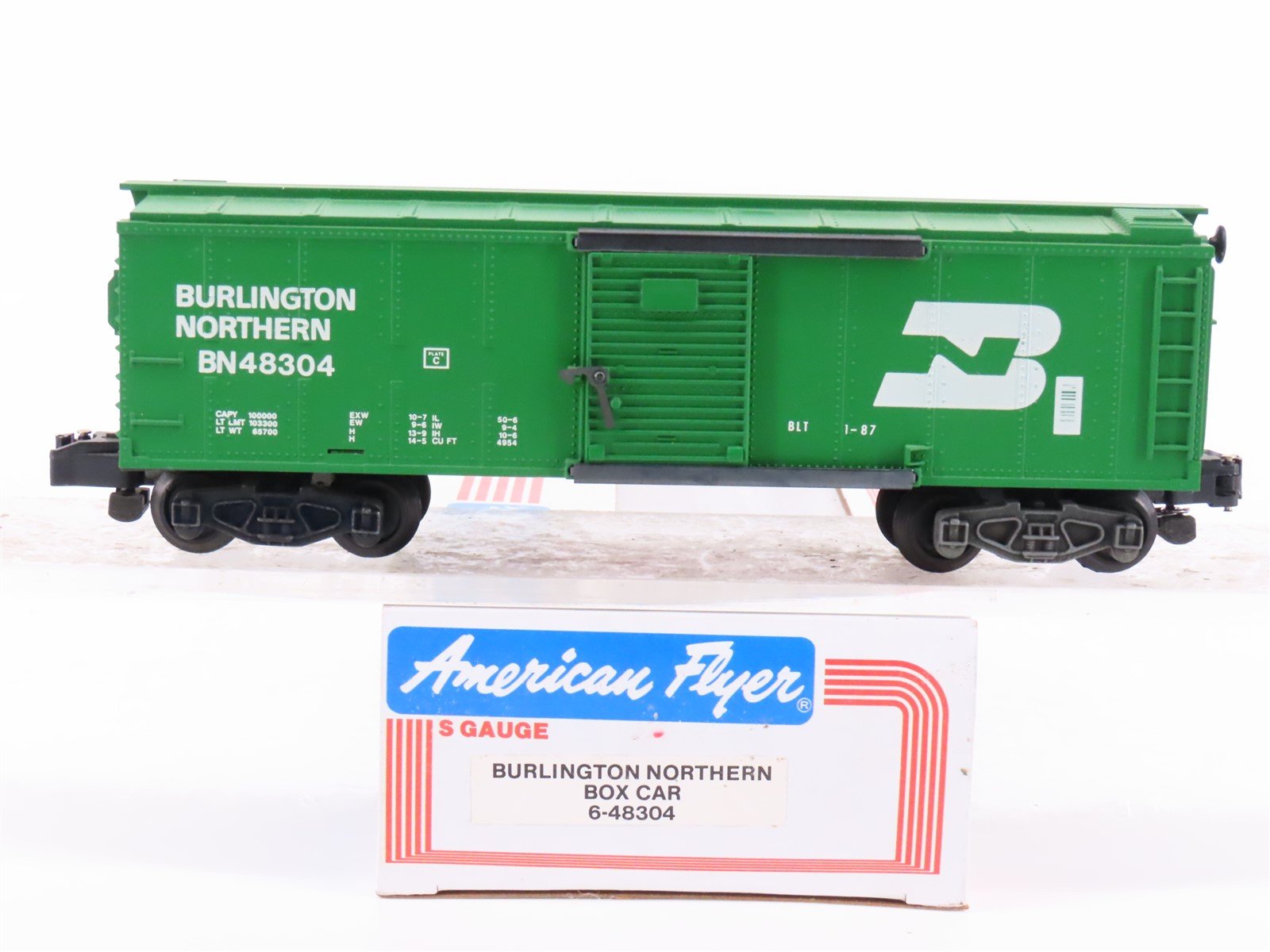 S Scale American Flyer 6-48304 BN Burlington Northern 40' Boxcar #48304