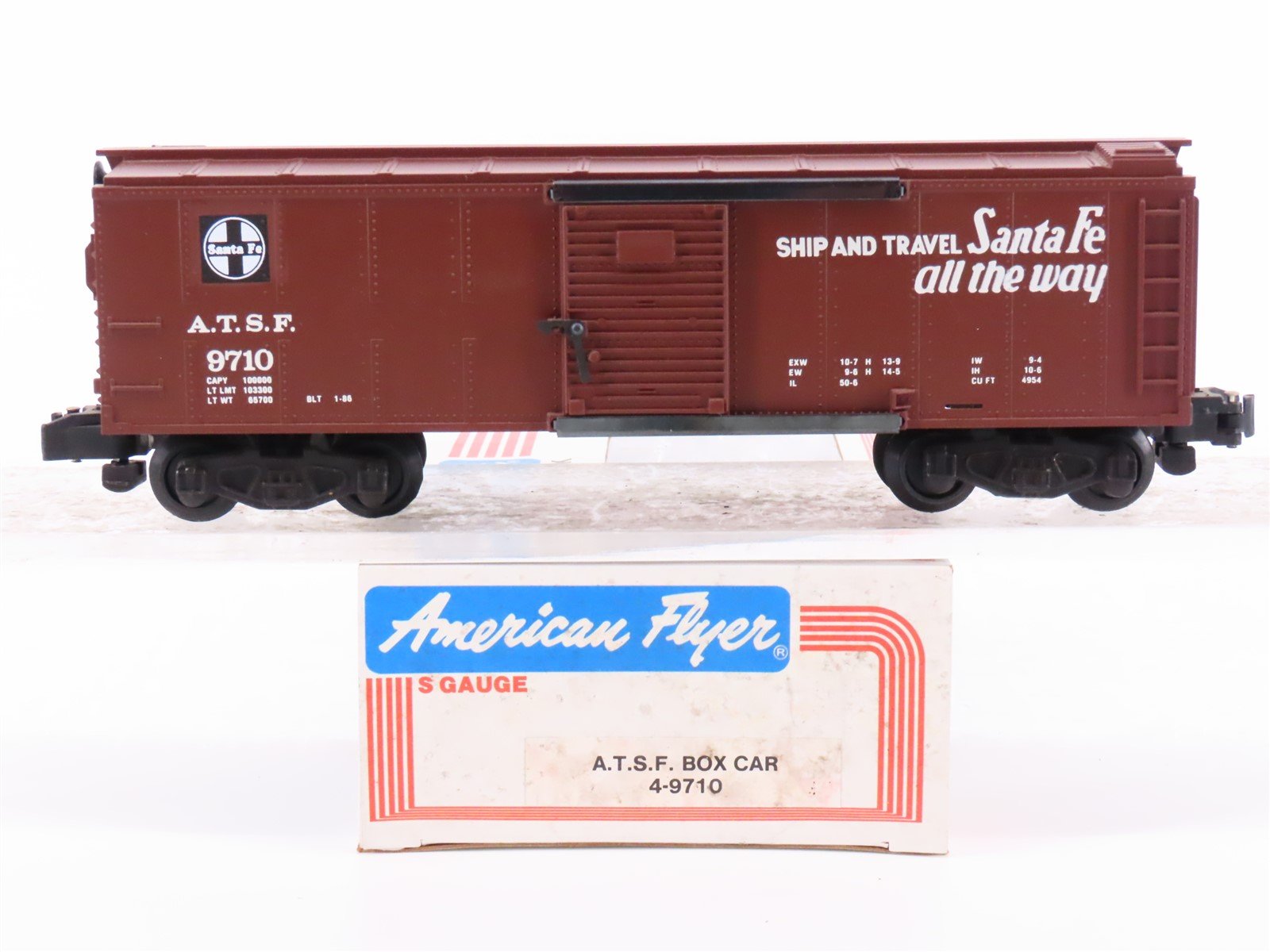 S Scale American Flyer 6-9710 ATSF Santa Fe 40' Boxcar #9710