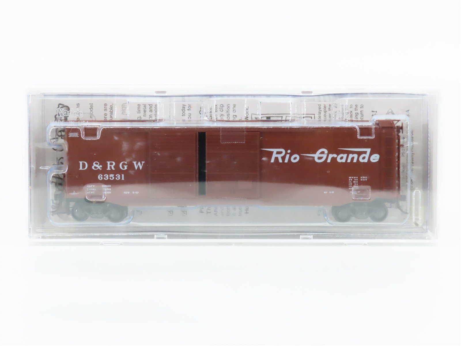 HO Scale Kadee 6722 D&RGW Rio Grande 50' Single Door Box Car #63531 - Sealed