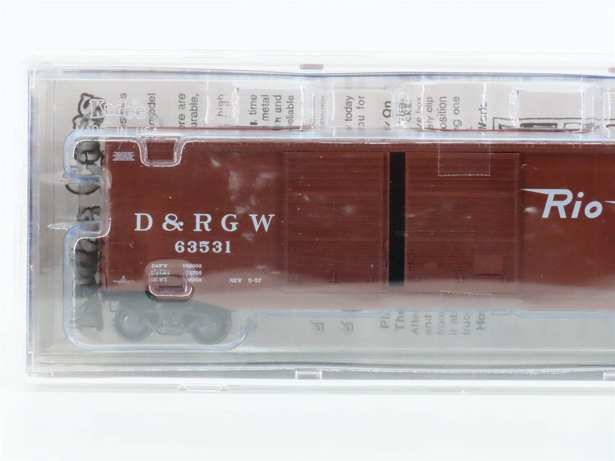 HO Scale Kadee 6722 D&amp;RGW Rio Grande 50&#39; Single Door Box Car #63531 - Sealed