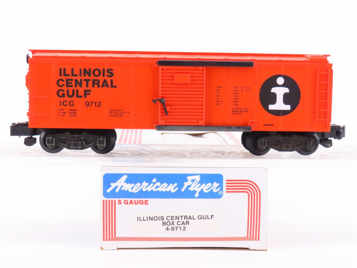 S Scale American Flyer 4-9712 IC Illinois Central 40&#39; Boxcar #9712