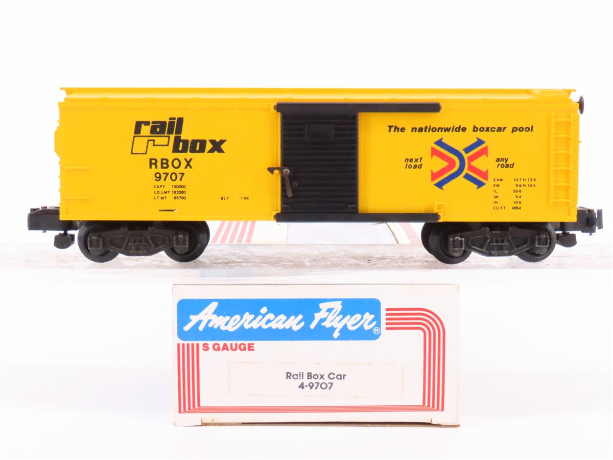 S Scale American Flyer 4-9707 RBOX Railbox 40&#39; Boxcar #9707