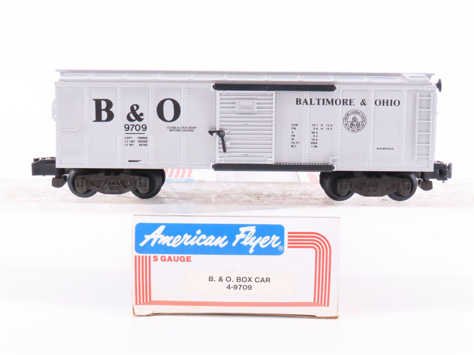 S Scale American Flyer 4-9709 B&O Baltimore & Ohio 40' Boxcar #9709