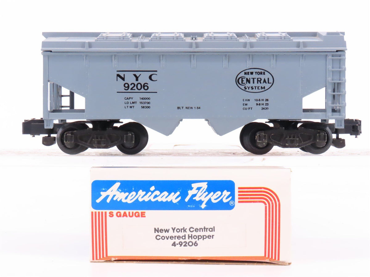 S Scale American Flyer 4-9206 New York Central Covered Hopper Car #9206