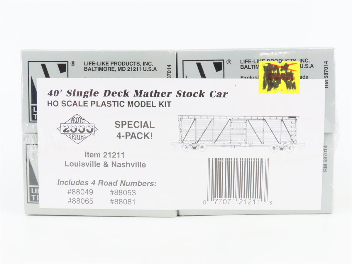 HO PROTO 2000 Kit #21211 L&amp;N Louisville &amp; Nashville 40&#39; Stock Car 4-Pack Sealed