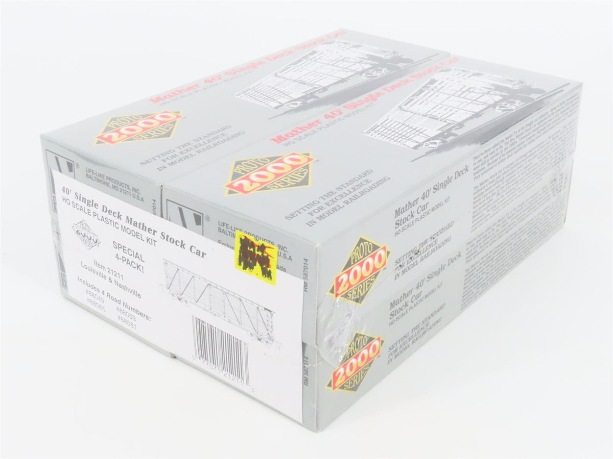 HO PROTO 2000 Kit #21211 L&amp;N Louisville &amp; Nashville 40&#39; Stock Car 4-Pack Sealed