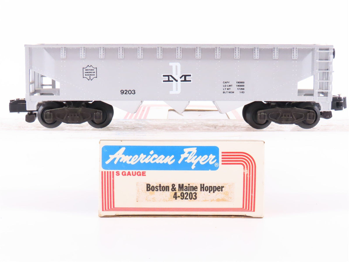 S Scale American Flyer 4-9203 B&amp;M Boston &amp; Maine Open Hopper Car #9203