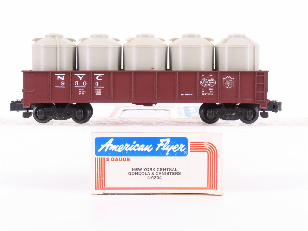 S Scale American Flyer 4-9304 NYC New York Central Gondola Car #9304 wCanisters