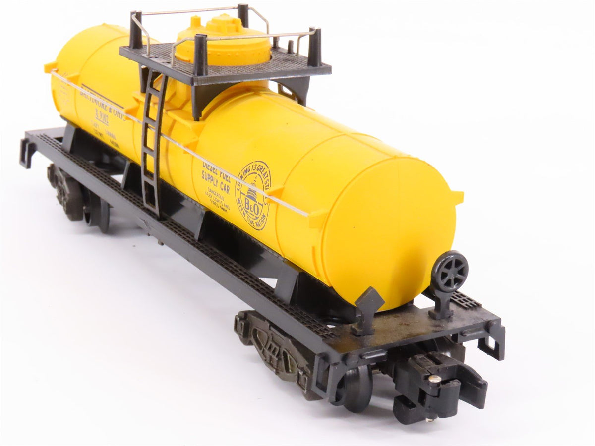 S Scale American Flyer 4-9102 B&amp;O Baltimore &amp; Ohio Single Dome Tankcar #X9102