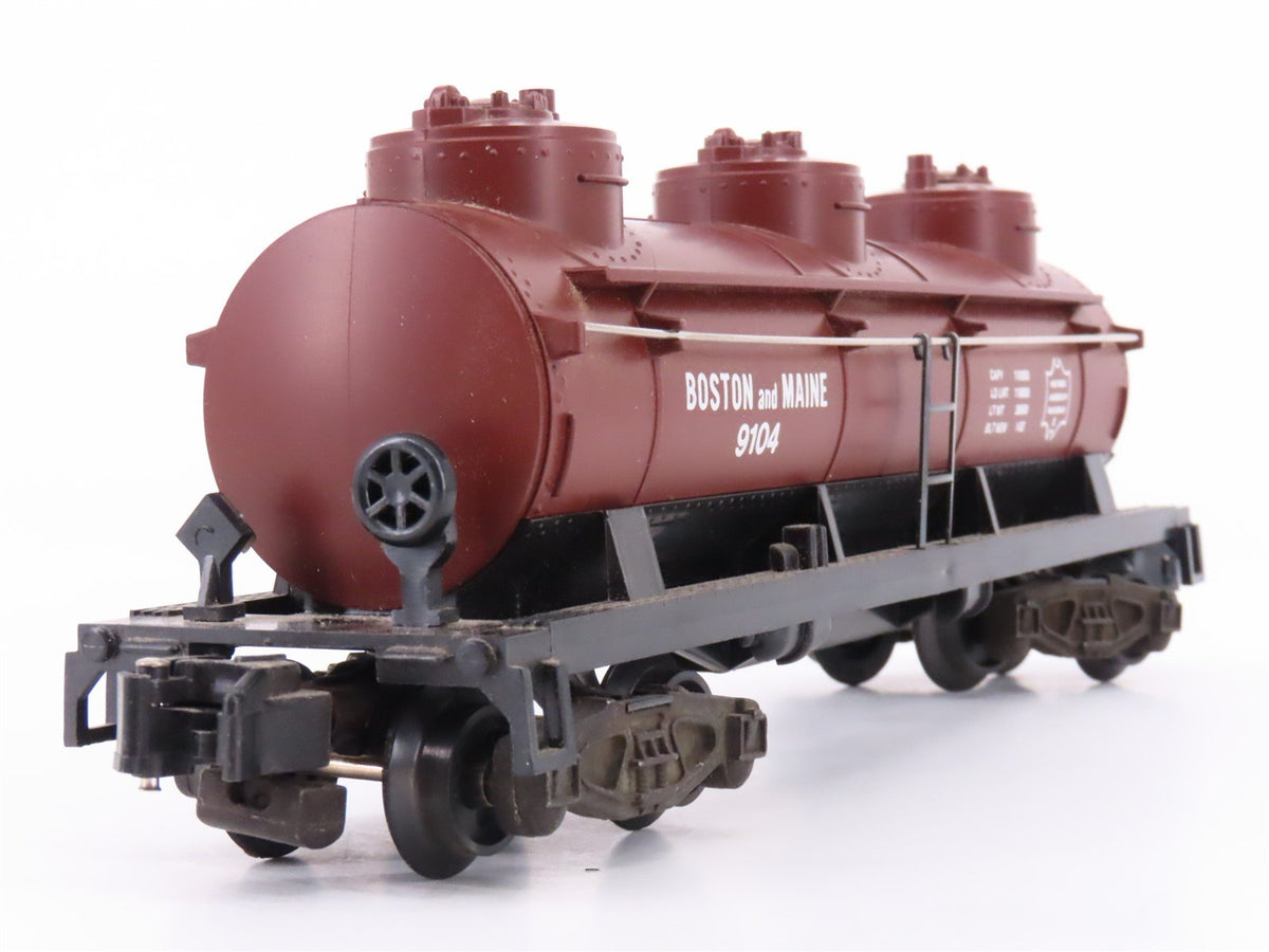 S Scale American Flyer 4-9104 B&amp;M Boston &amp; Maine 3 Dome Tankcar #9104