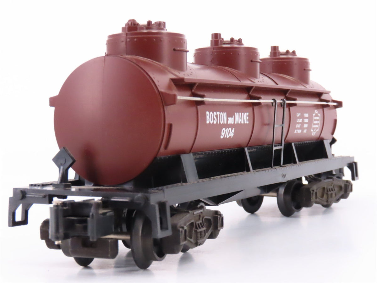 S Scale American Flyer 4-9104 B&amp;M Boston &amp; Maine 3 Dome Tankcar #9104