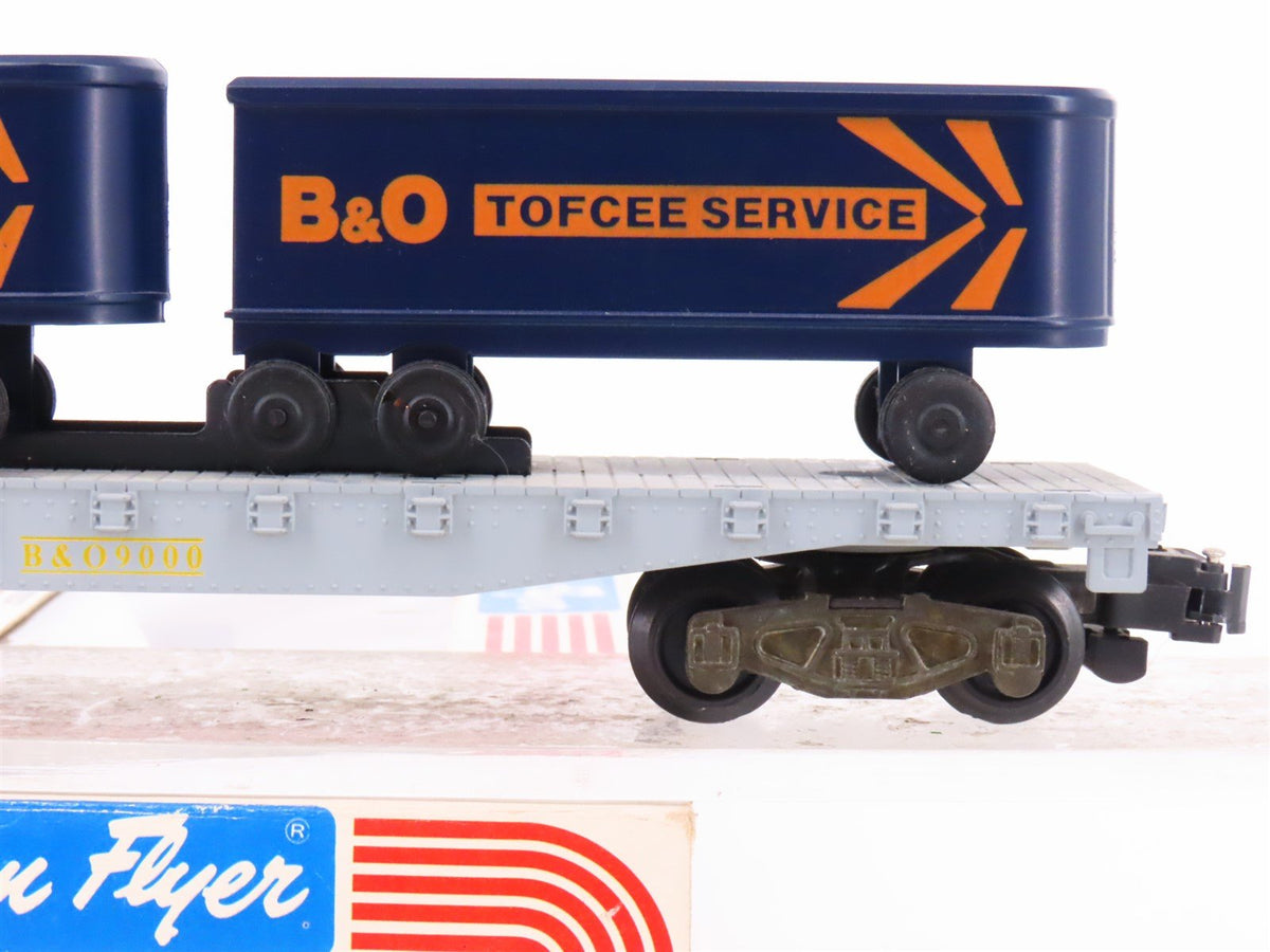 S Scale American Flyer 4-9000 B&amp;O Railway Flatcar #9000 w2 B&amp;O Trailers