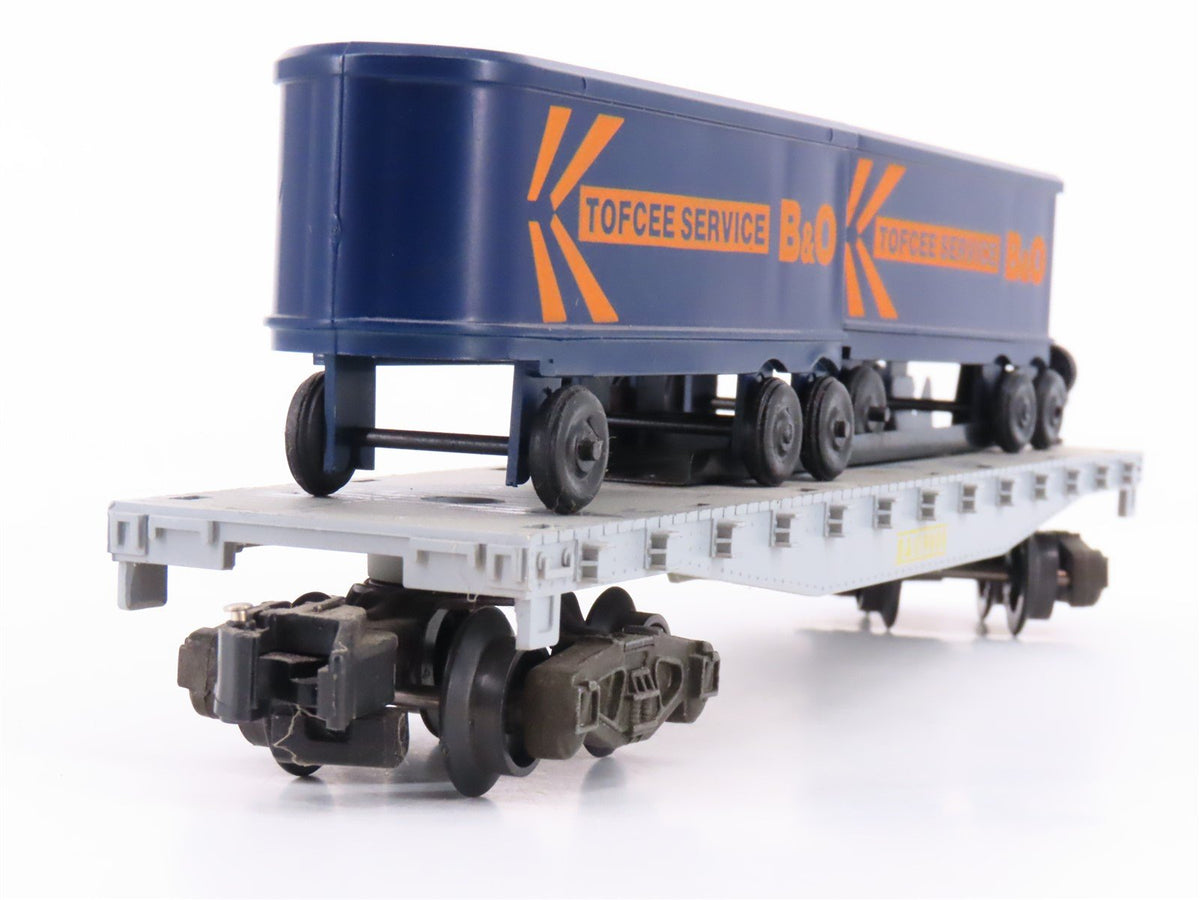 S Scale American Flyer 4-9000 B&amp;O Railway Flatcar #9000 w2 B&amp;O Trailers