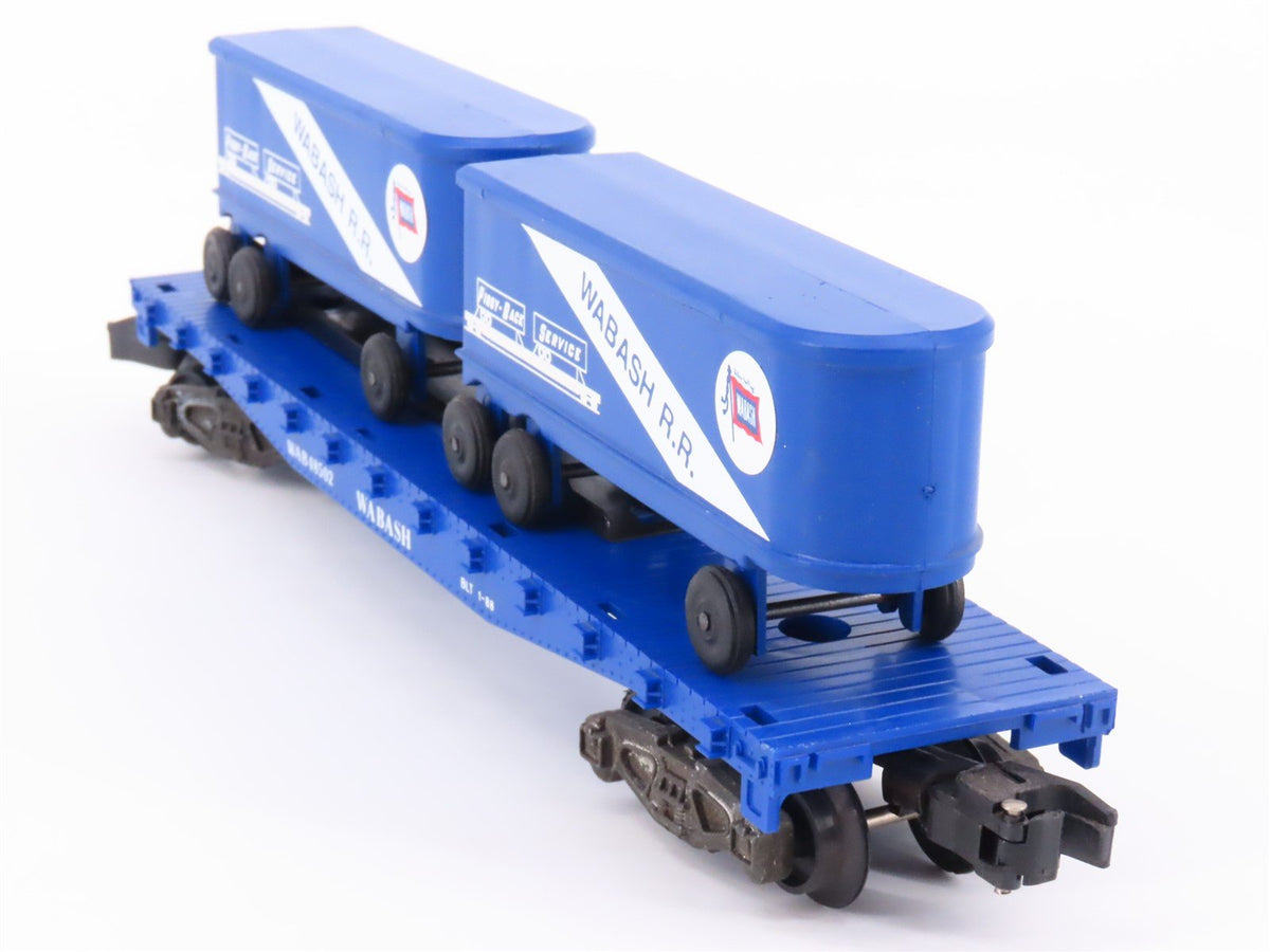 S Scale American Flyer 6-48502 Wabash Railway Flatcar #48502 w2 WAB Trailers