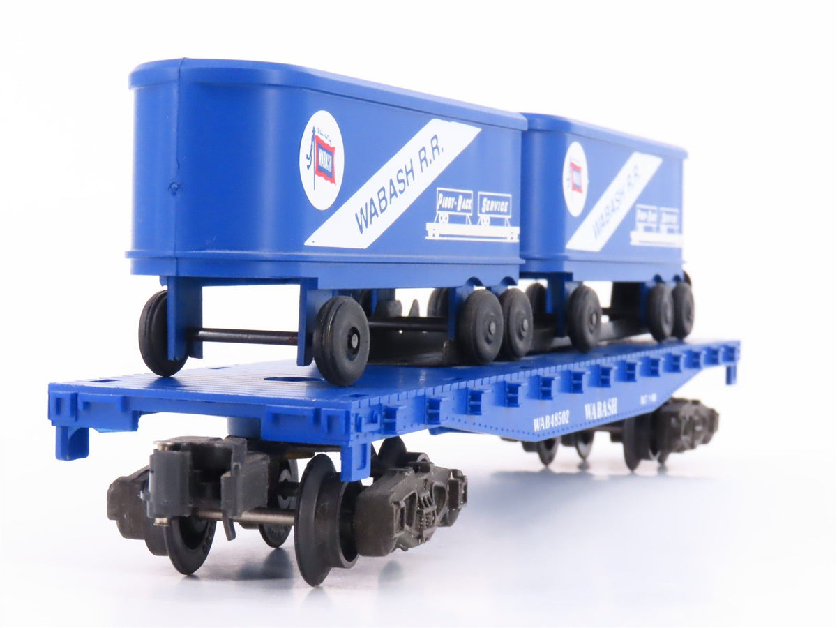 S Scale American Flyer 6-48502 Wabash Railway Flatcar #48502 w2 WAB Trailers