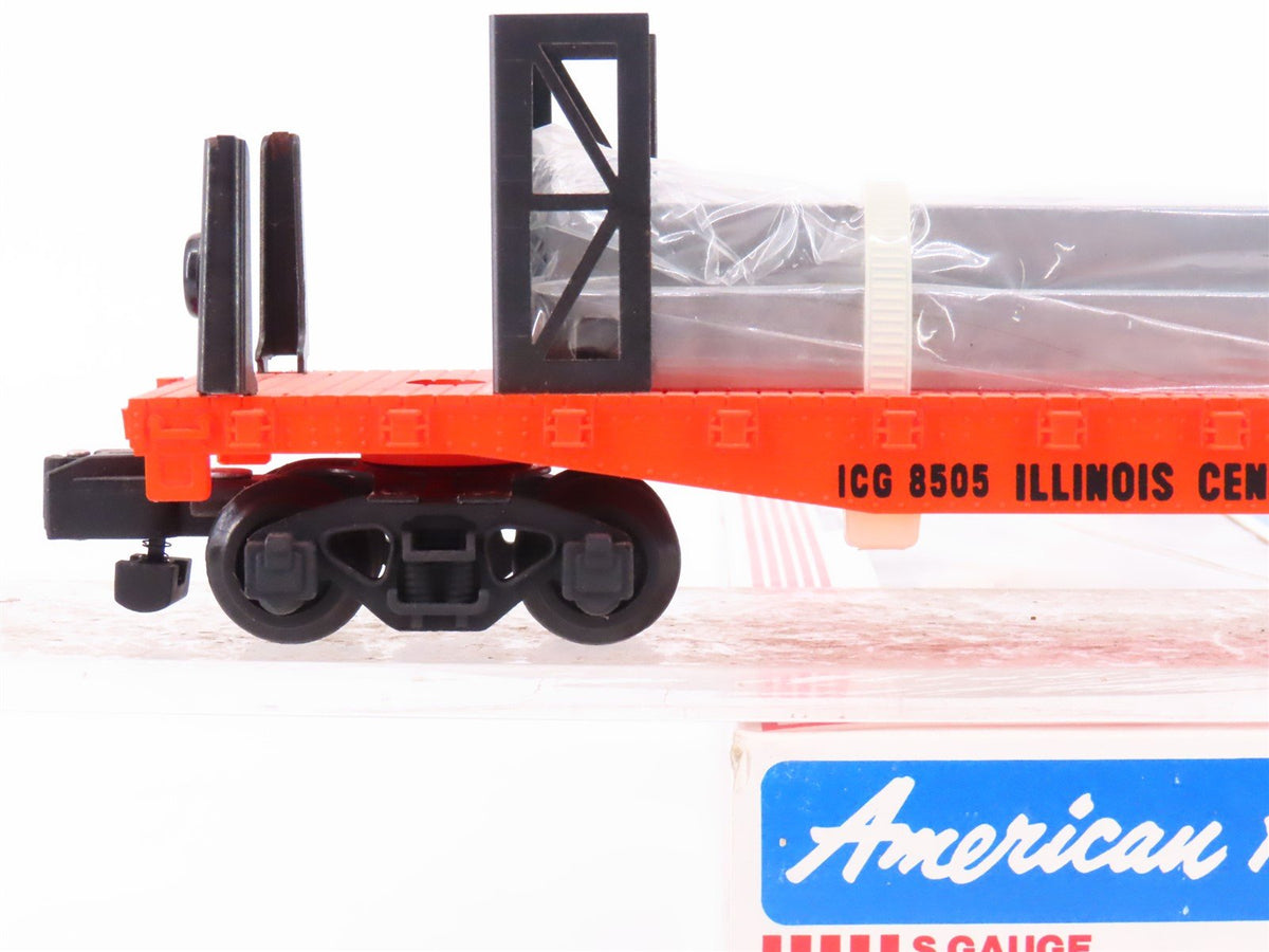 S Scale American Flyer 6-48505 ICG Railway Bulkhead Flatcar #8505 wBeam Load