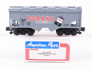 S Scale American Flyer 6-48475 1991 NASG GACX Boraxo Covered 2-Bay Hopper #591