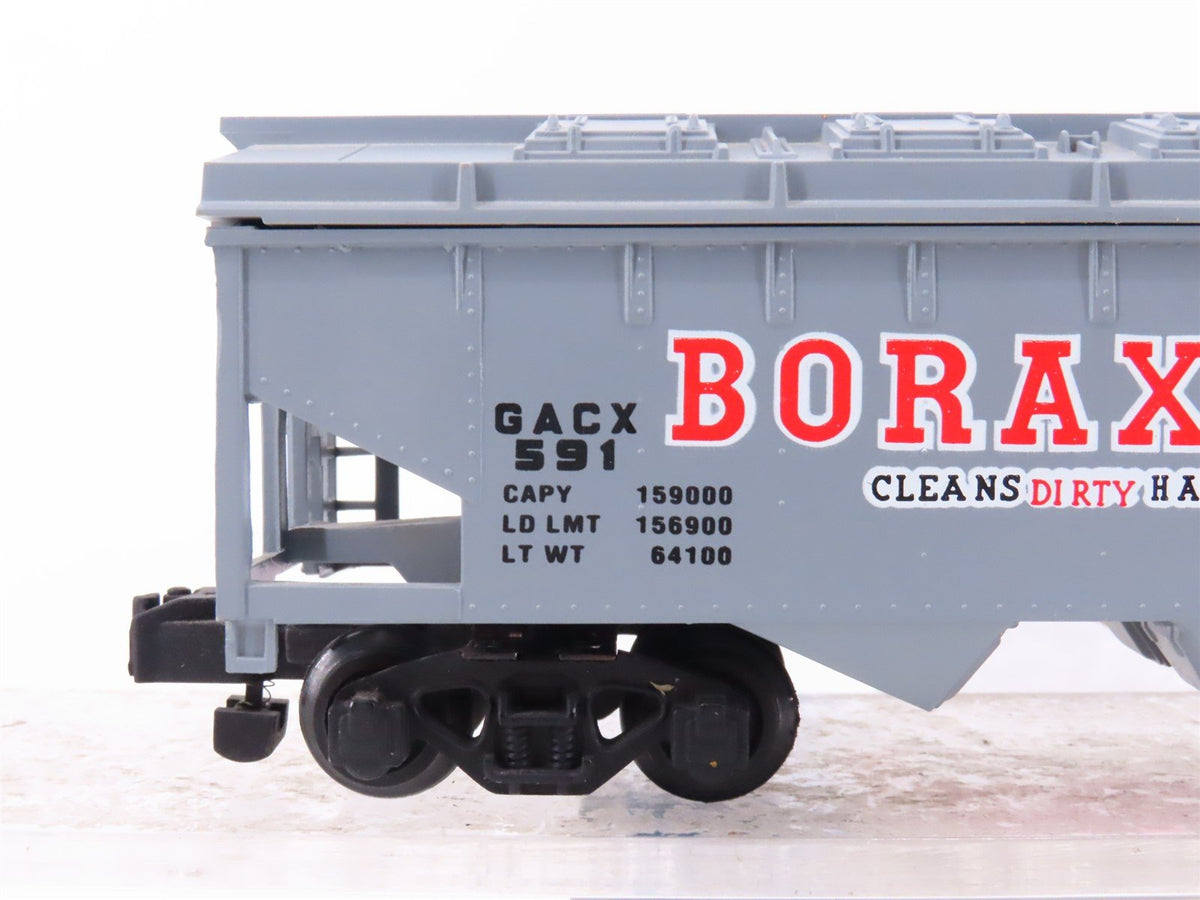 S Scale American Flyer 6-48475 1991 NASG GACX Boraxo Covered 2-Bay Hopper #591