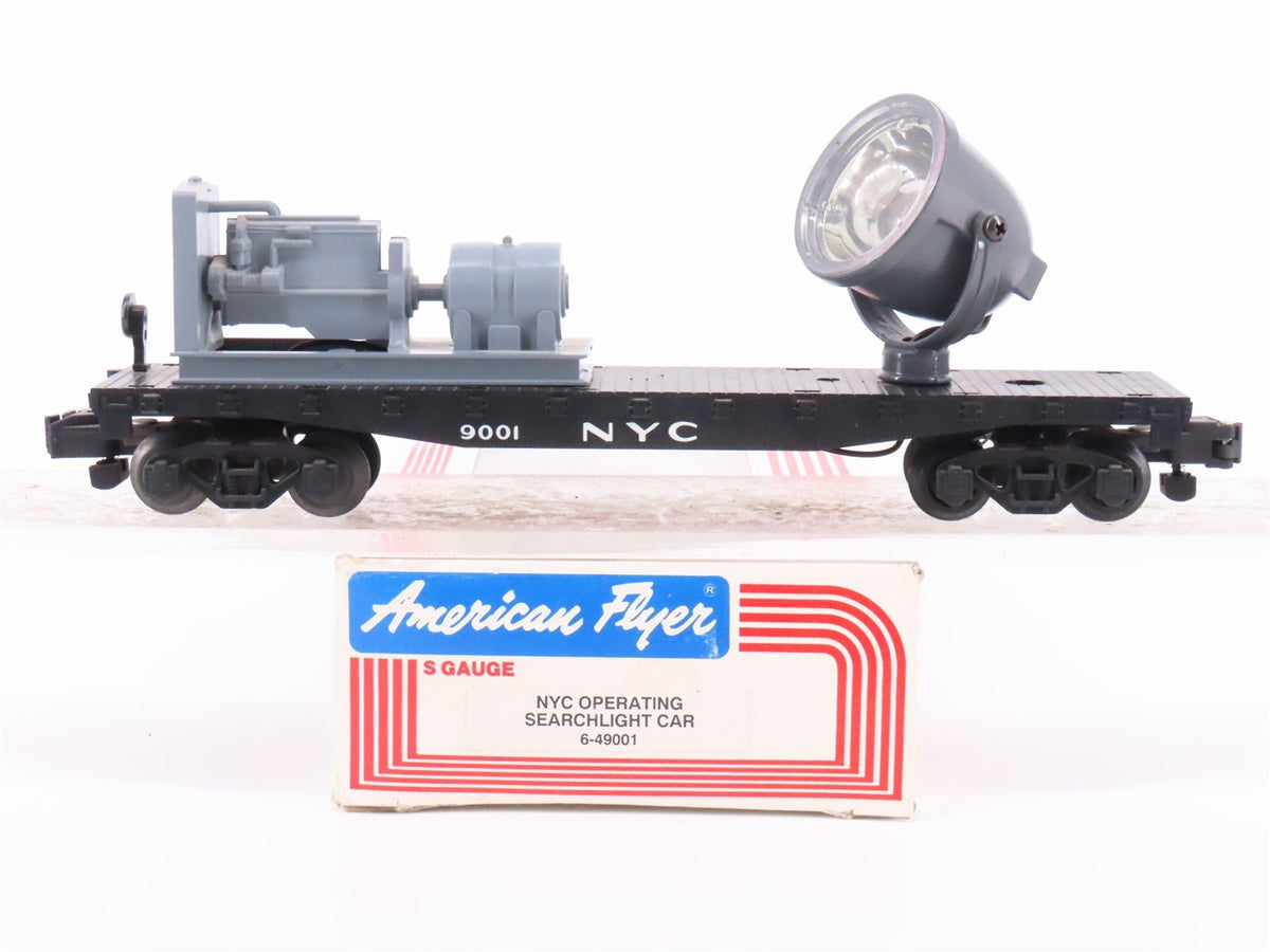 S Scale American Flyer 6-49001 NYC New York Central Searchlight Flatcar #9001