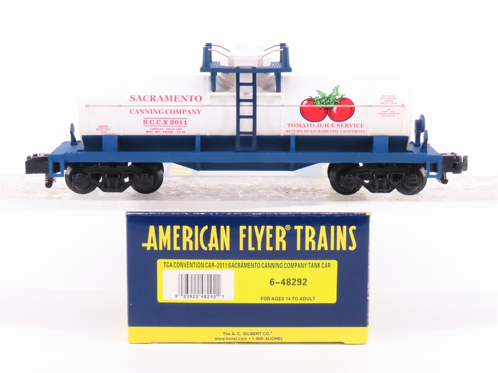 S Scale American Flyer 6-48292 TCA 2011 Sacramento Single Dome Tankcar #2011