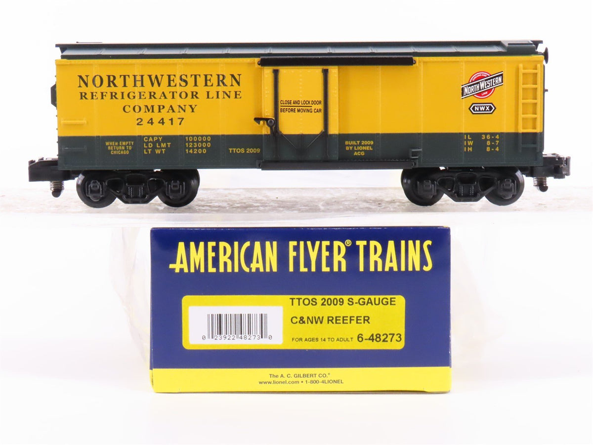 S Scale American Flyer 6-48273 CNW Railway Steel Reefer Car #24417