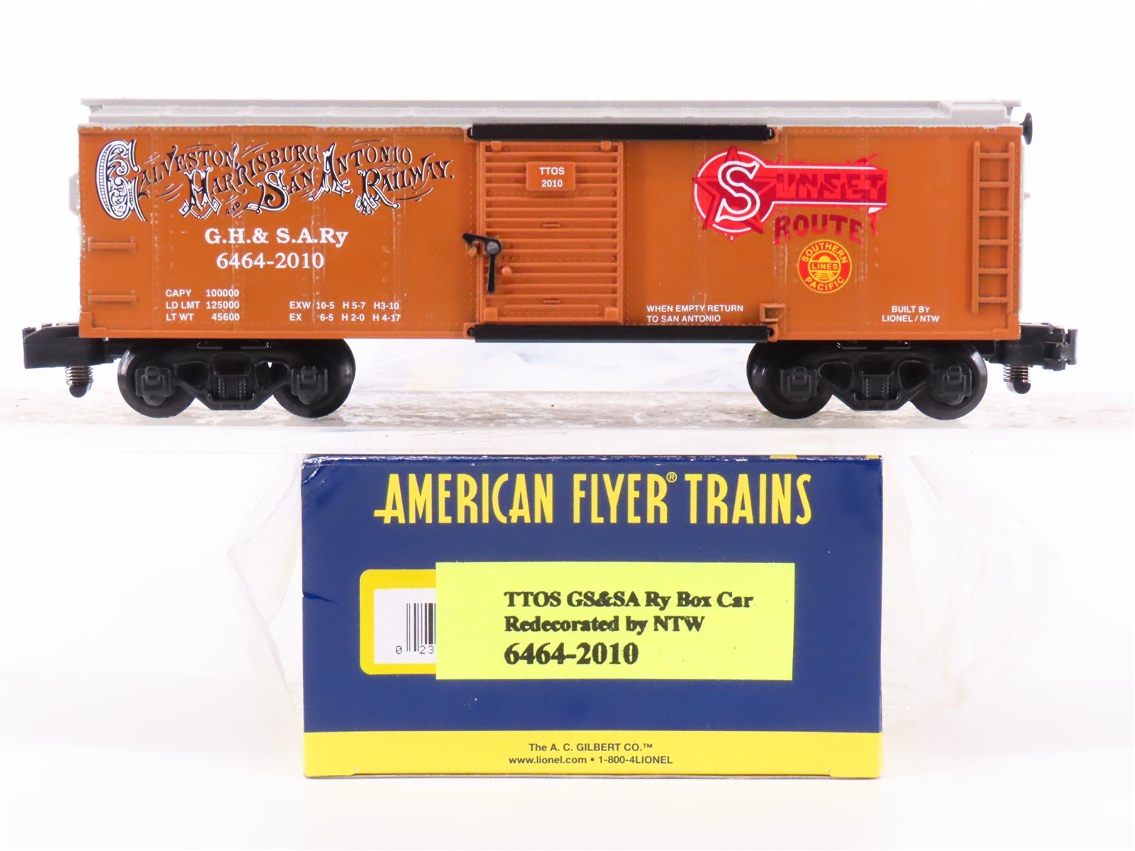 S Scale American Flyer TTOS 6464-2010 GHSA Box Car #6464-2010 - Custom by NTW