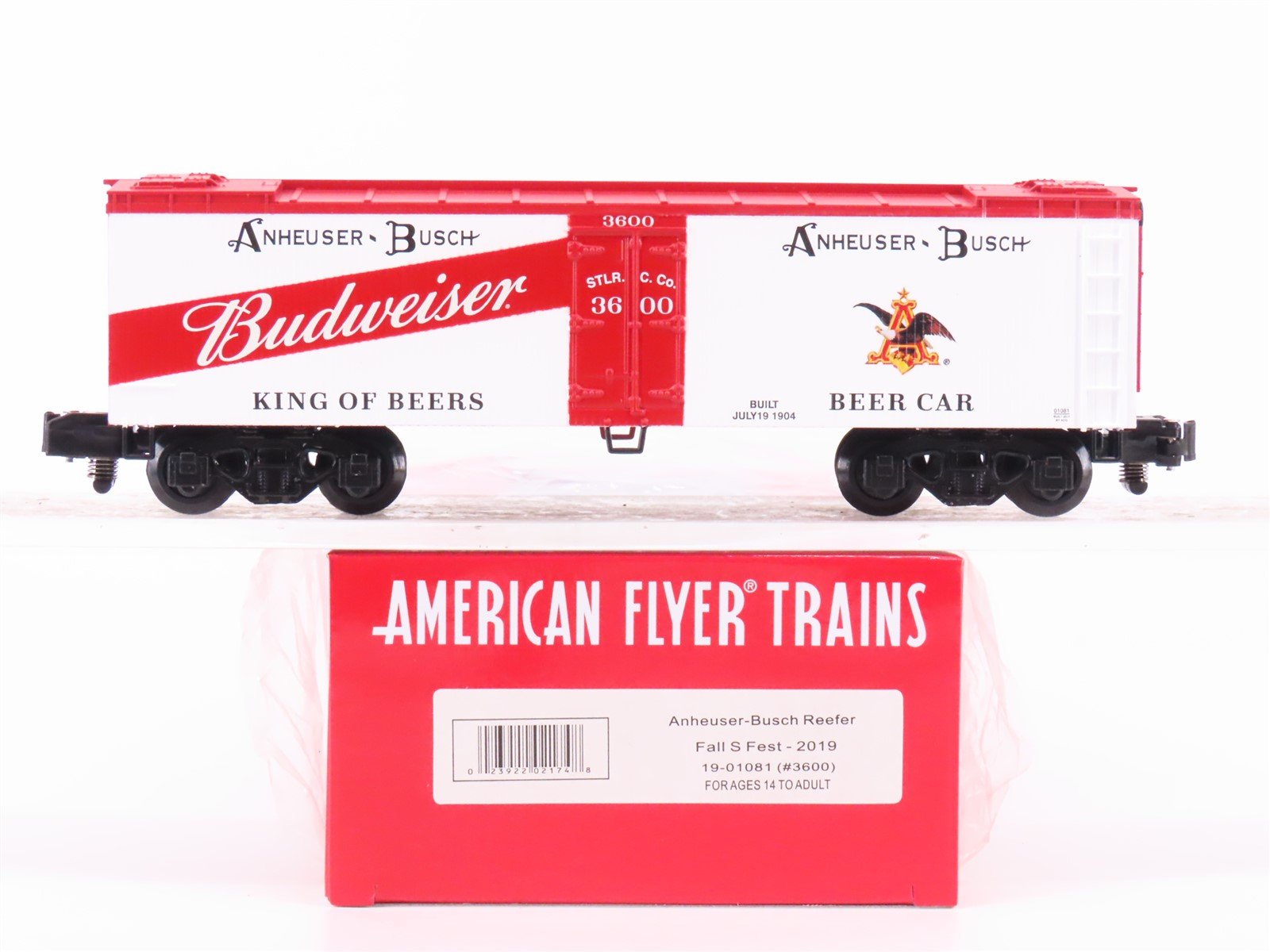 S Scale American Flyer 19-01081 Aheuser-Busch Wood Reefer Car