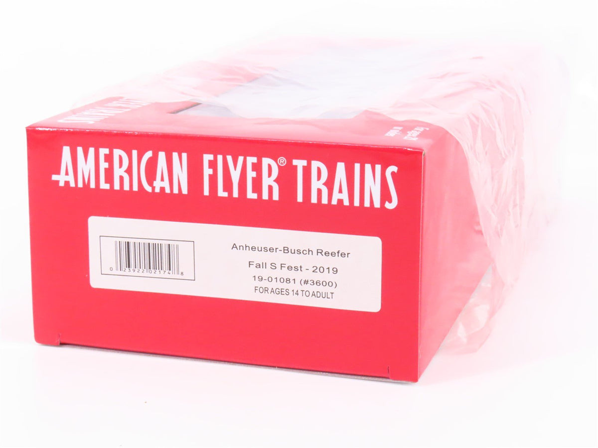 S Scale American Flyer 19-01081 Aheuser-Busch Wood Reefer Car