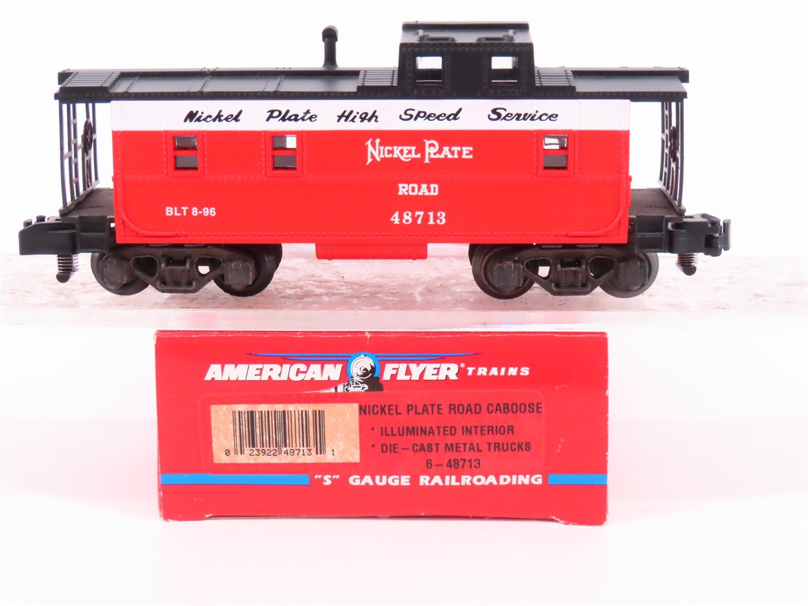 S Scale American Flyer 6-48713 NKP Nickel Plate Road Caboose #48713 Lighted