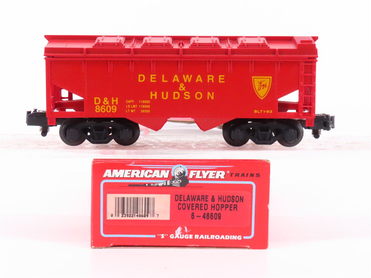 S Scale American Flyer 6-48609 D&amp;H Delaware &amp; Hudson 2-Bay Covered Hopper #8609