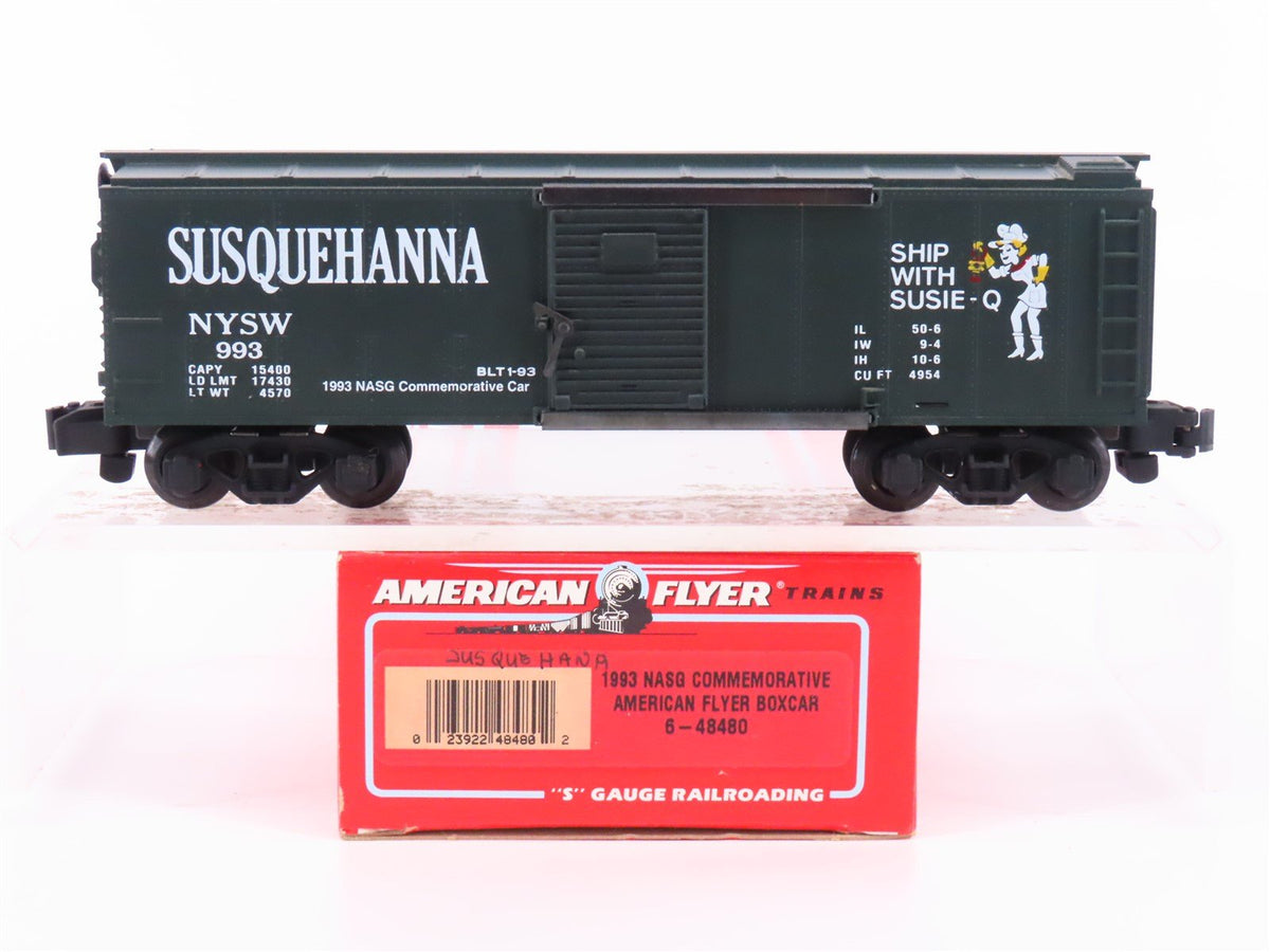 S Scale American Flyer 6-48480 NASG 1993 NYSW Susquehanna Box Car #993