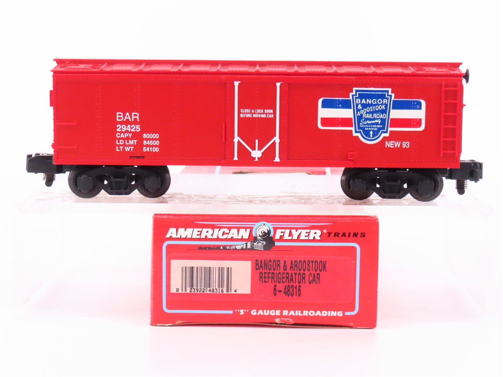 S Scale American Flyer 6-48316 BAR Bangor & Aroostook Reefer #29425