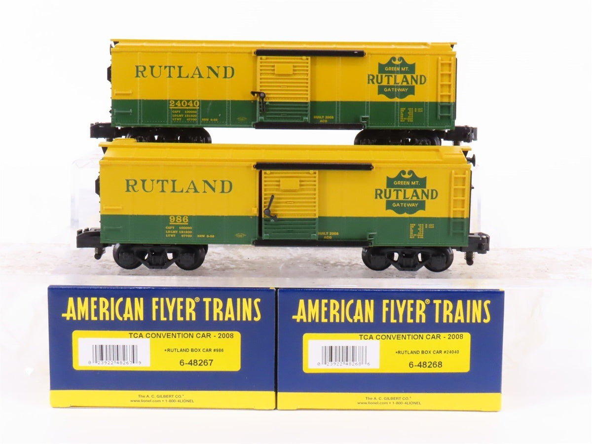 S Scale American Flyer 2008 TCA Convention Car Rutland Railway Boxcars 2-Pack