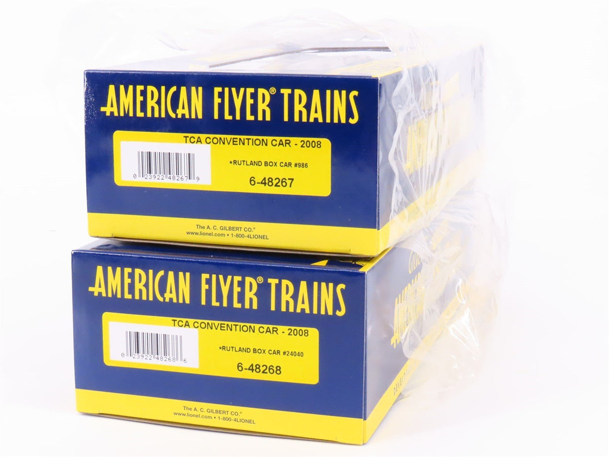 S Scale American Flyer 2008 TCA Convention Car Rutland Railway Boxcars 2-Pack