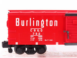 S Scale American Flyer 6-48478 NASG 1992 CB&Q Burlington Route Box Car #792